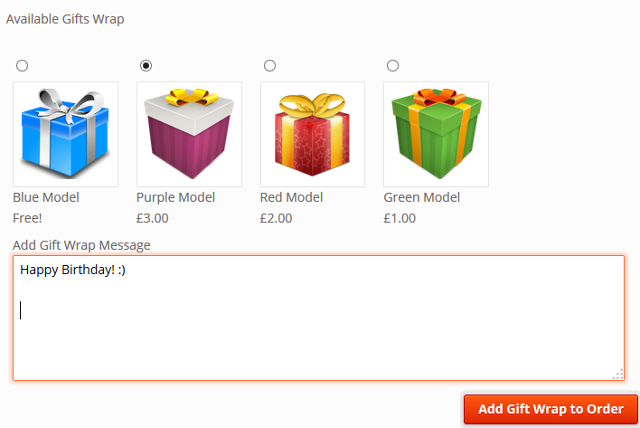 gift wrap products in WooCommerce store