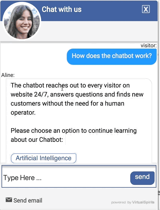 Virtual Spirits Chatbots demo
