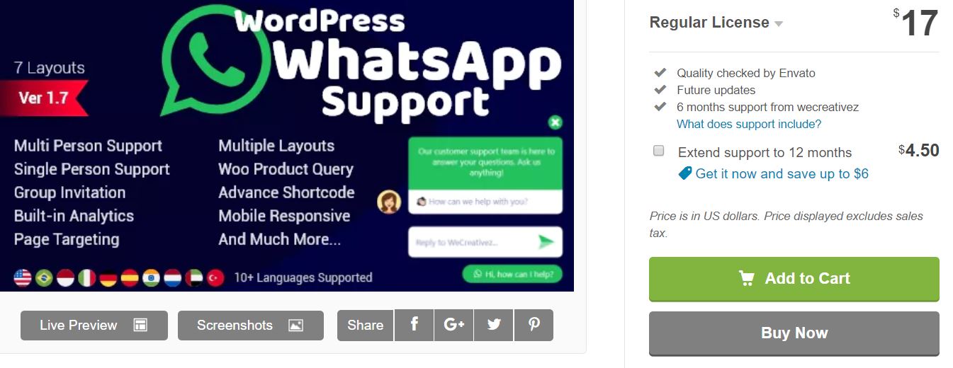 WP Whatsapp support