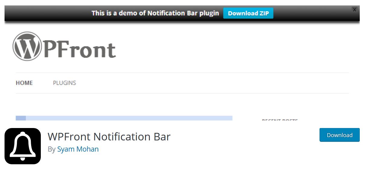 wpfront notification bar