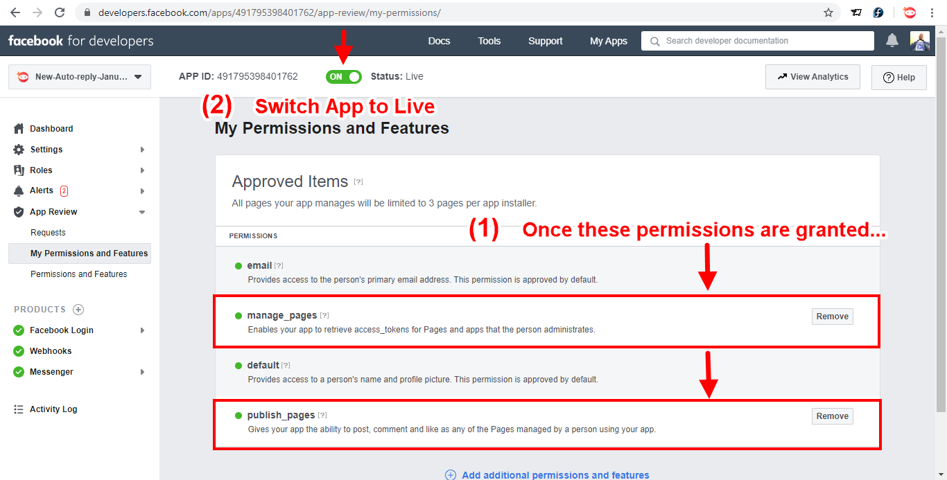 How to submit Facebook application for review