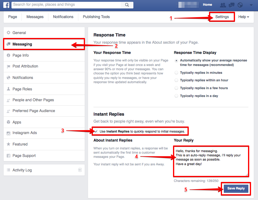 How to set up an auto-reply in Facebook messaging