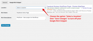 Google Rich Snippet - Option turn off