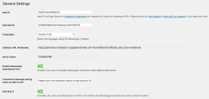 Cartback general settings