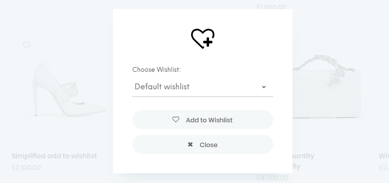 WooCommerce Wishlist sample