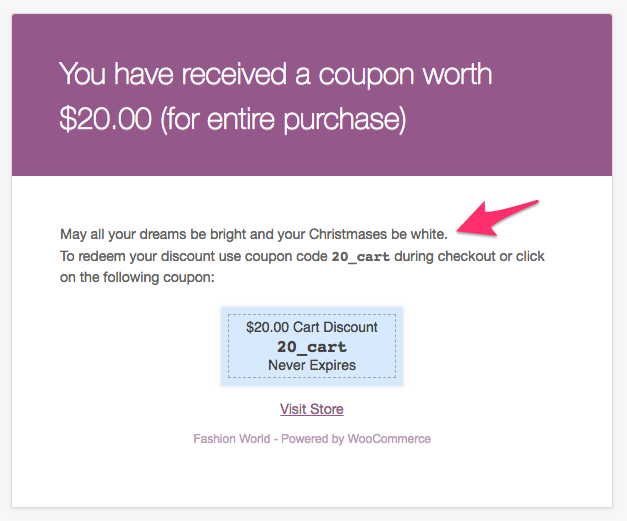 sample coupon email