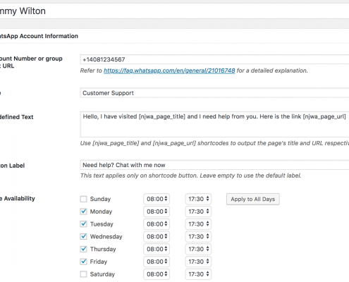 whatsapp-chat-wordpress-ninjateam-add new account number