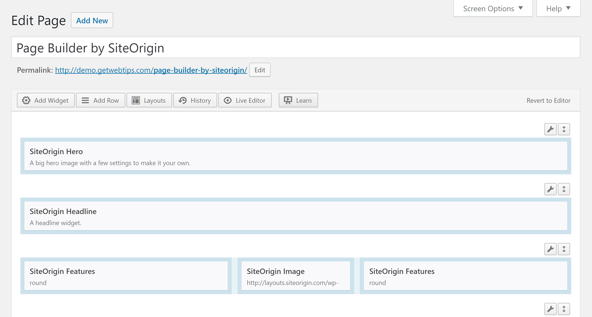 SiteOrigin Page Builder