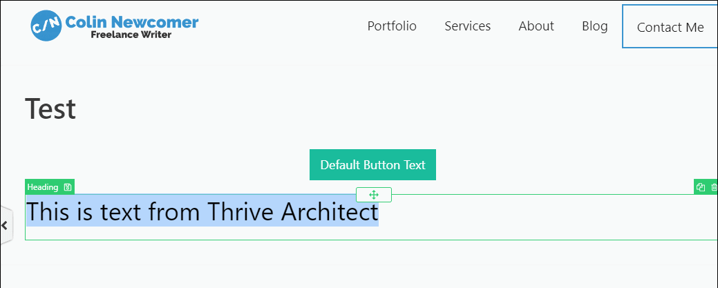 thrive architect inline editing