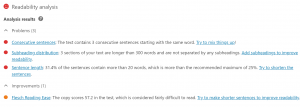 WordPress SEO by Yoast readability