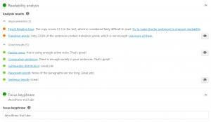 WordPress SEO by Yoast readability