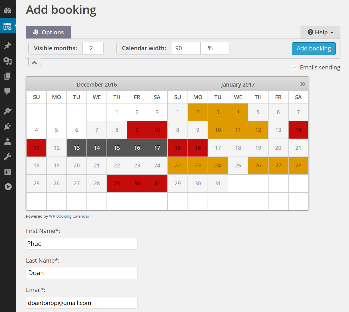 booking calendar plugin