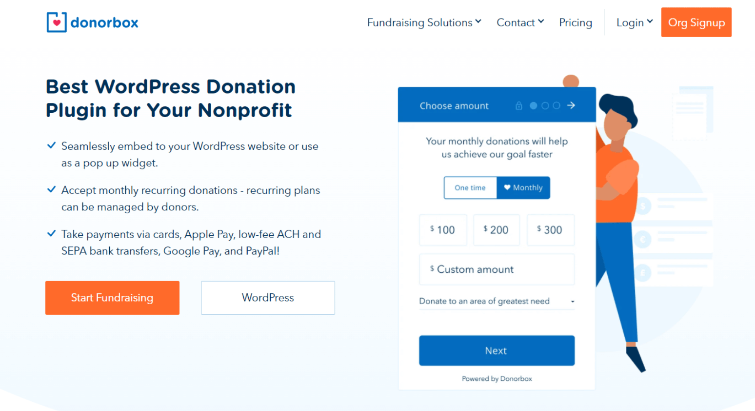 Accept donations with Donorbox WordPress plugin