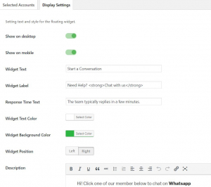 display settings