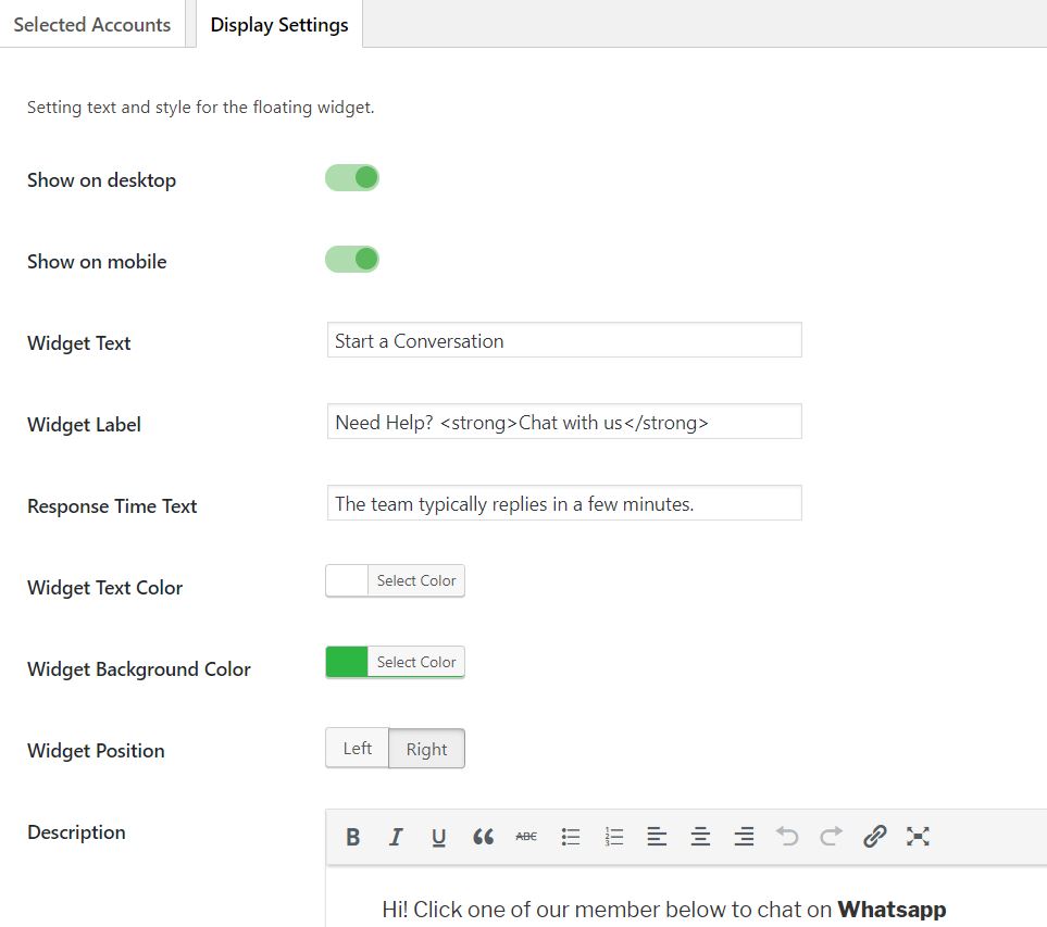 display settings