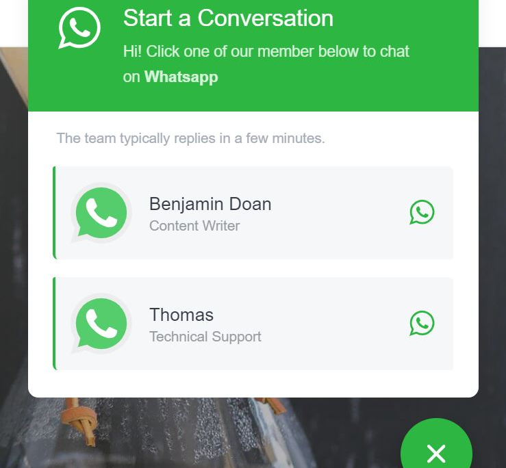 whatsapp floating widget 