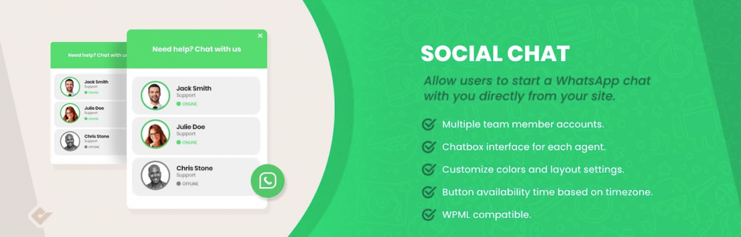 4 FREE WhatsApp plugins for WordPress (Comparison chart)