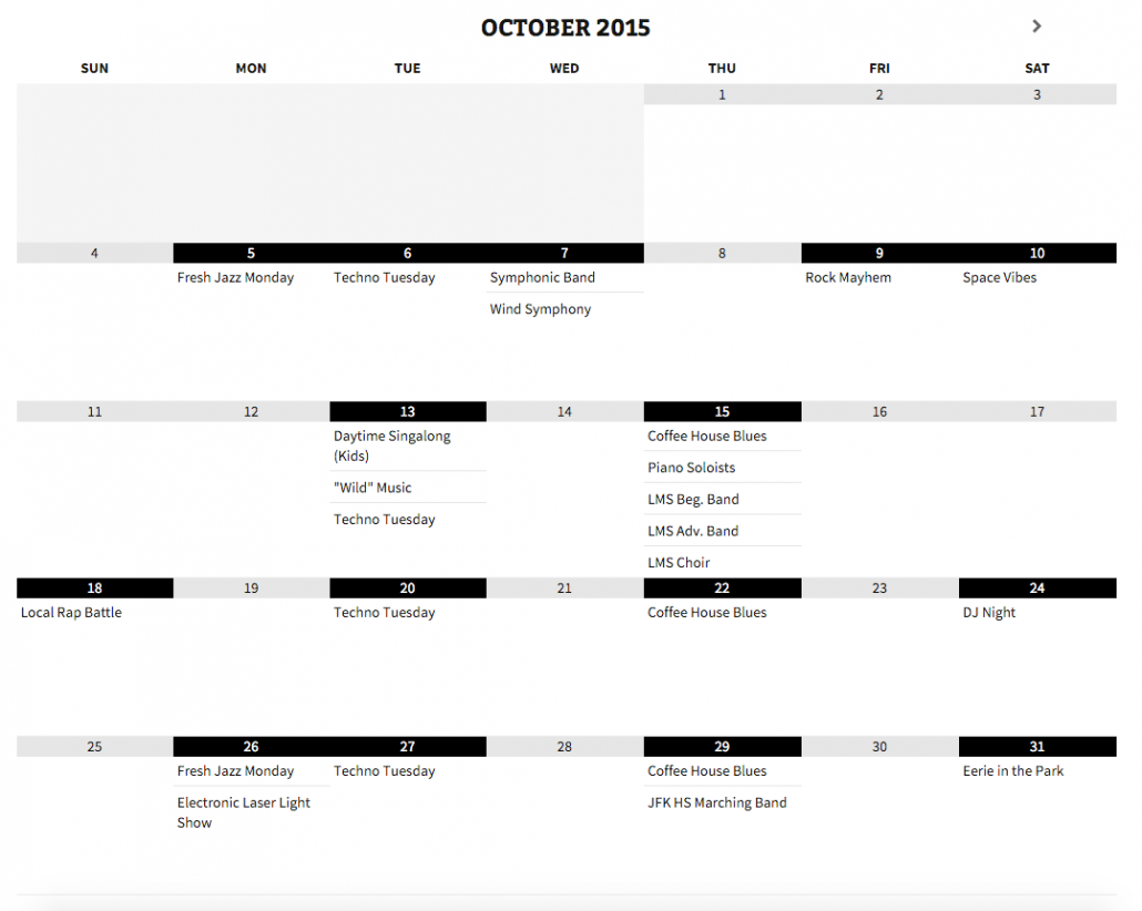 Simple Calendar demo