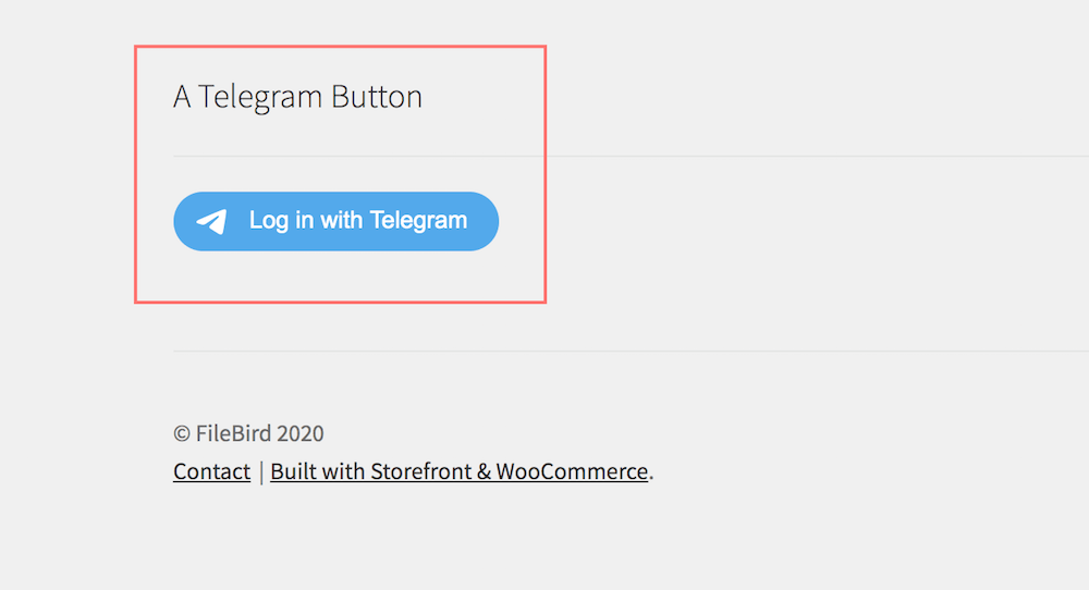 log in with telegram button