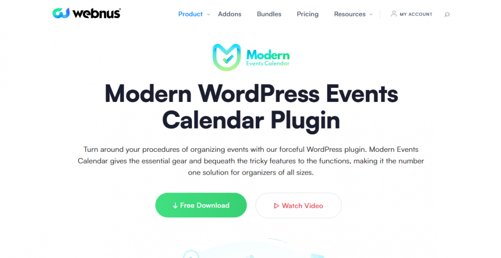modern events calendar