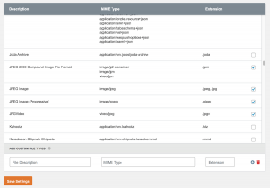 Categorized File Type list in Upload Plugin