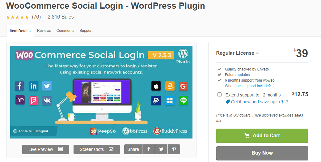 WooCommerce Social Login