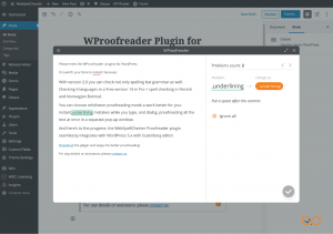 Grammar correction in WProofreader plugin