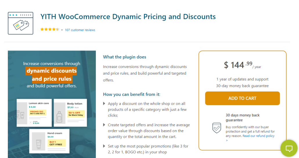 yith dynamic pricing plugin