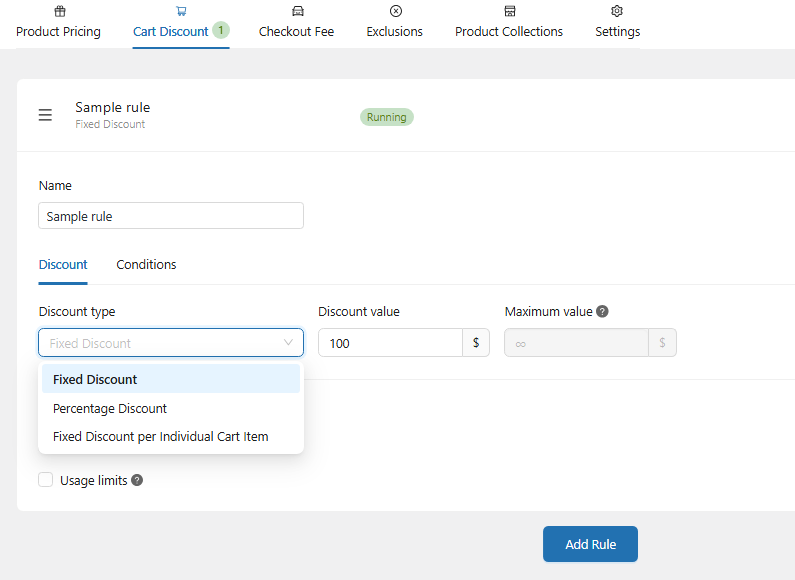 cart discount