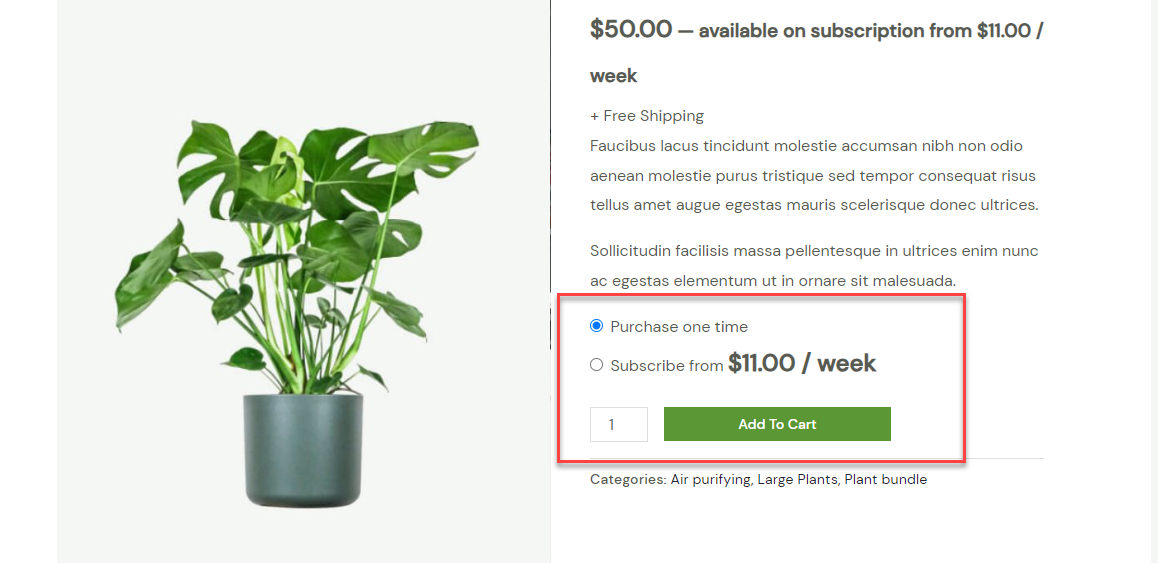one time buy or subscription - buy once or subscribe for woocommerce subscriptions