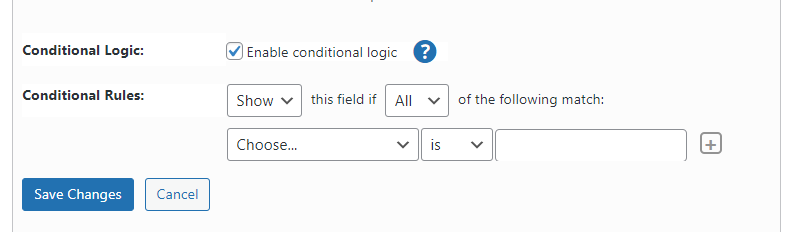 Conditional logic form fields