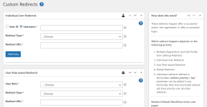 Set up redirects for individual users or user role