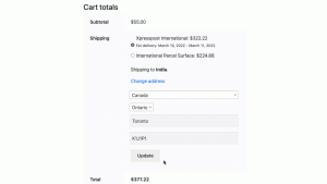 woocommerce canada post rates at cart