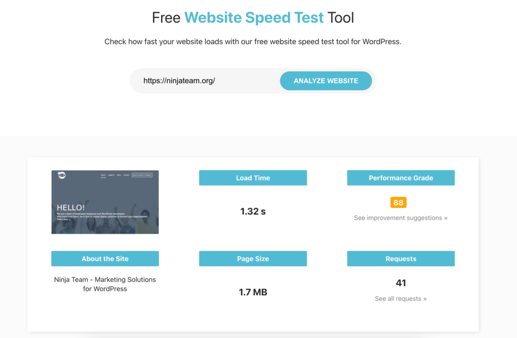 Website Speed test