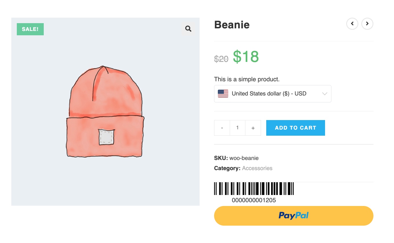 Product Page: Beanie with Barcodes