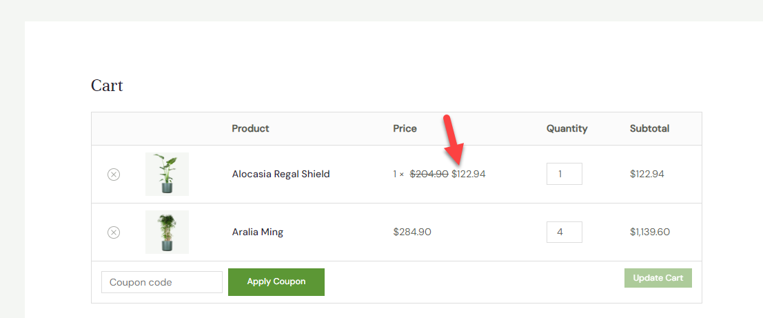 discount applied - apply discount to cheapest cart item