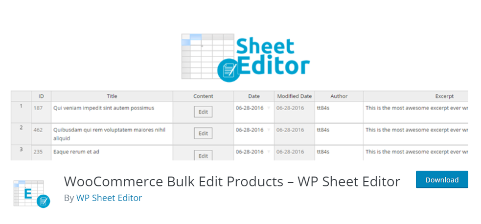 WP Sheet Editor - bulk edit in WooCommerce