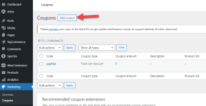 add new WooCommerce coupon
