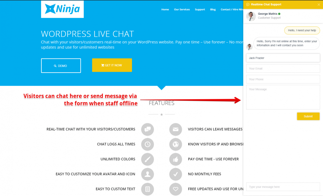 WordPress live chat