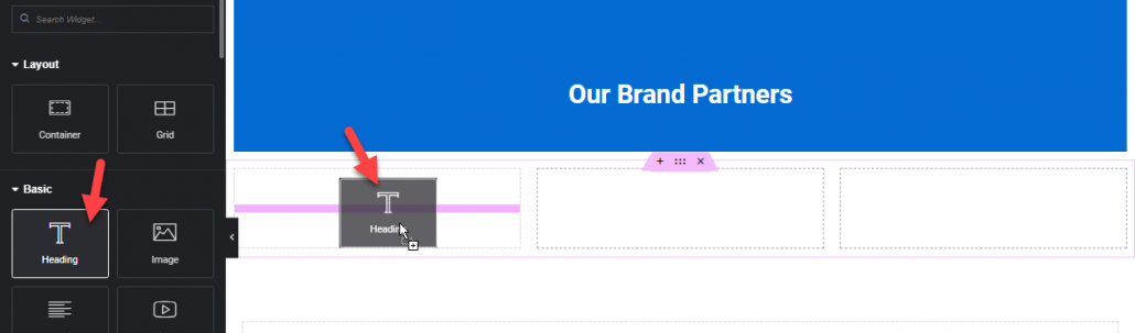 add heading component 