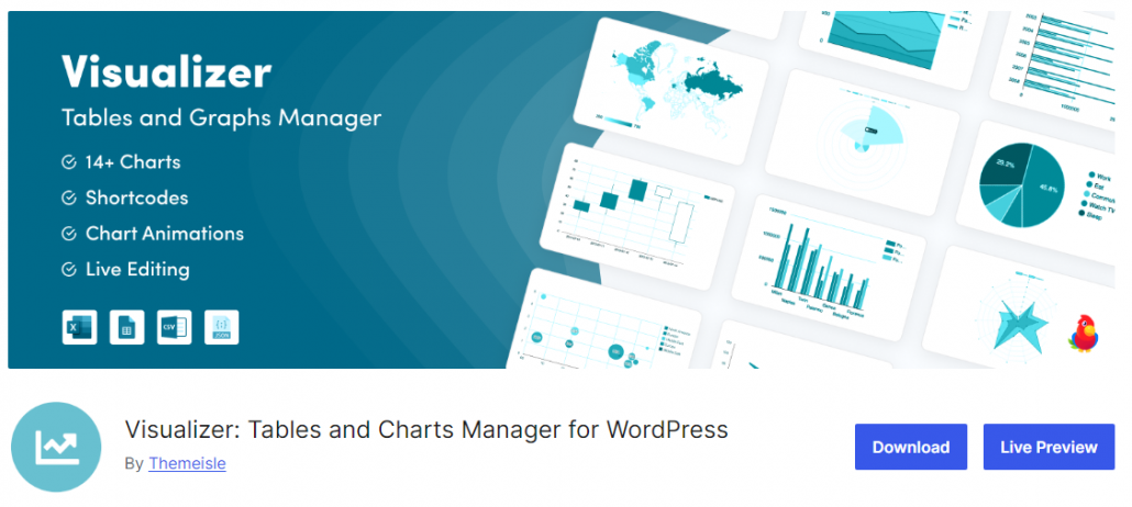 visualizer - WordPress data table plugins