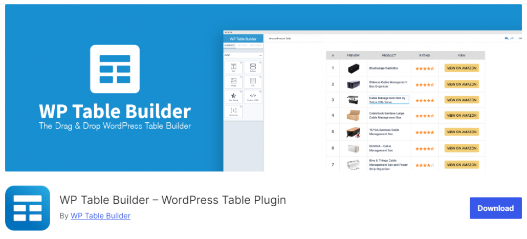 wp table builder - WordPress data table plugins