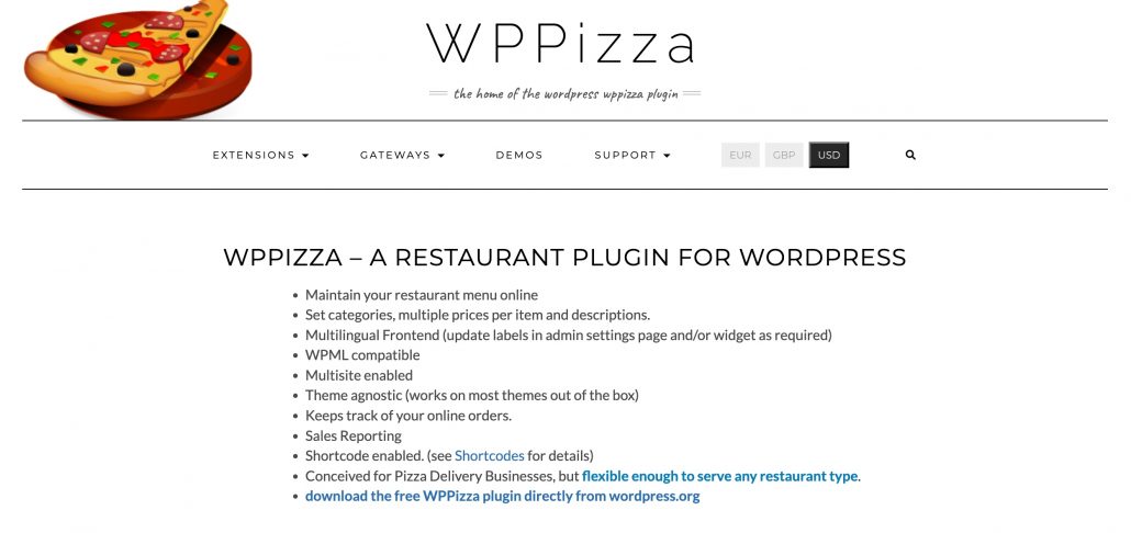 WPPizza - A WordPress Food Ordering Plugin