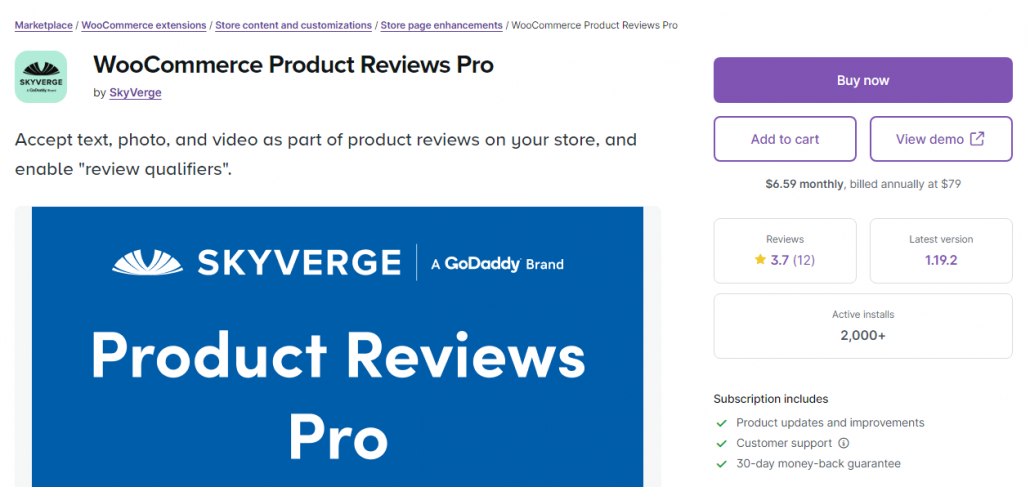 WooComerce product reviews pro - product review plugin for woocommerce