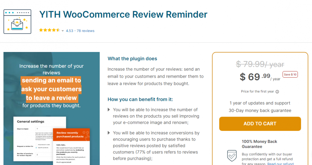 yith woocommerce review reminder