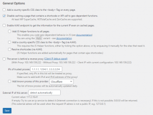 ipstack general settings