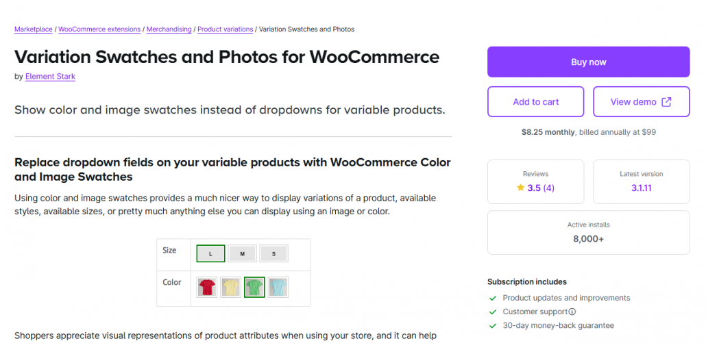 Variation Swatches and Photos for WooCommerce