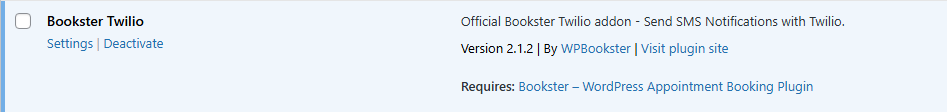 Bookster Twilio addon
