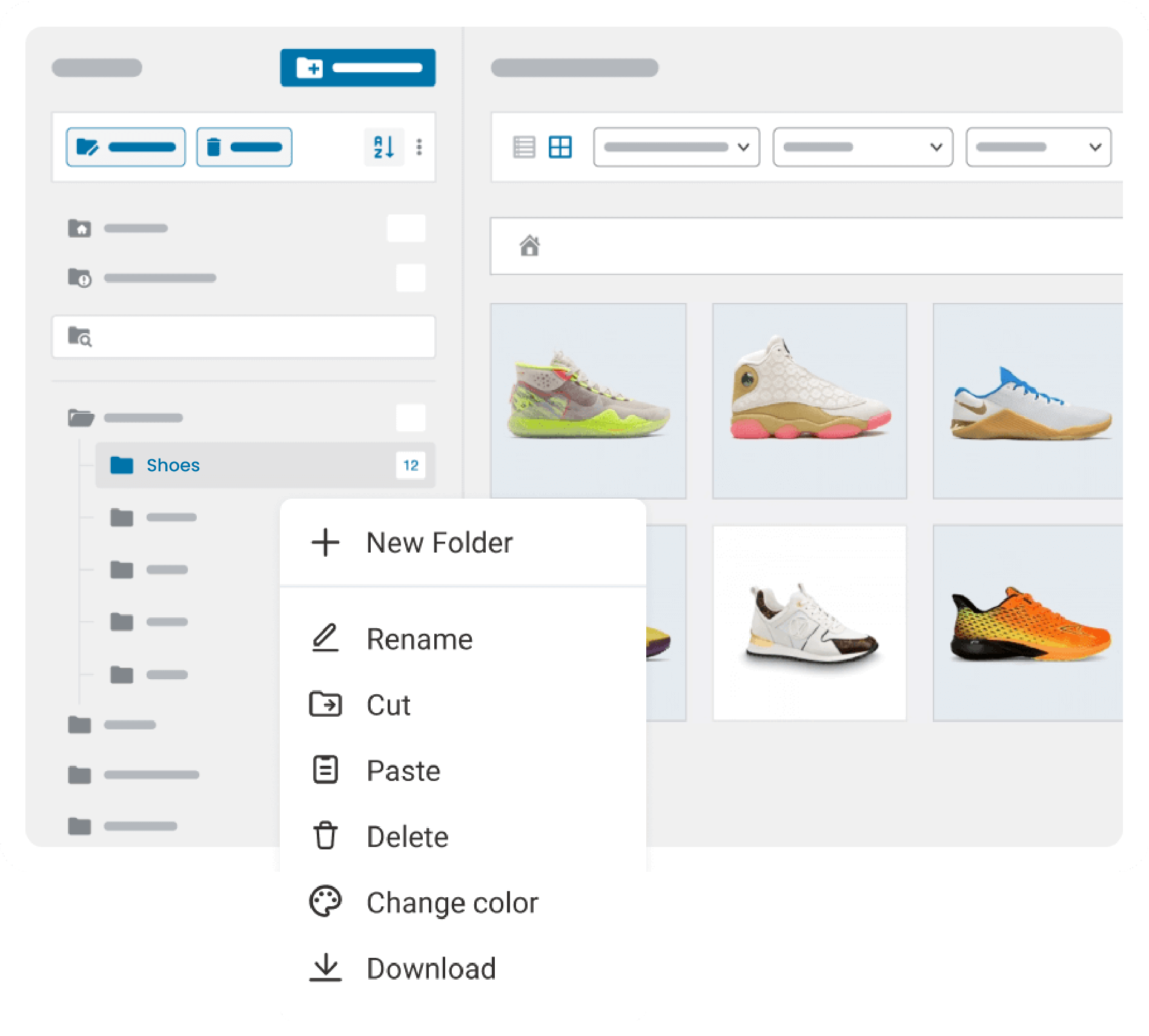 FileBird smart context menu with right-click