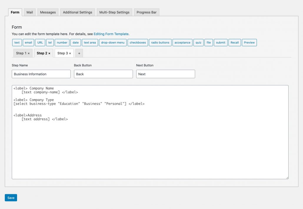 Create multi step for Contact Form 7
